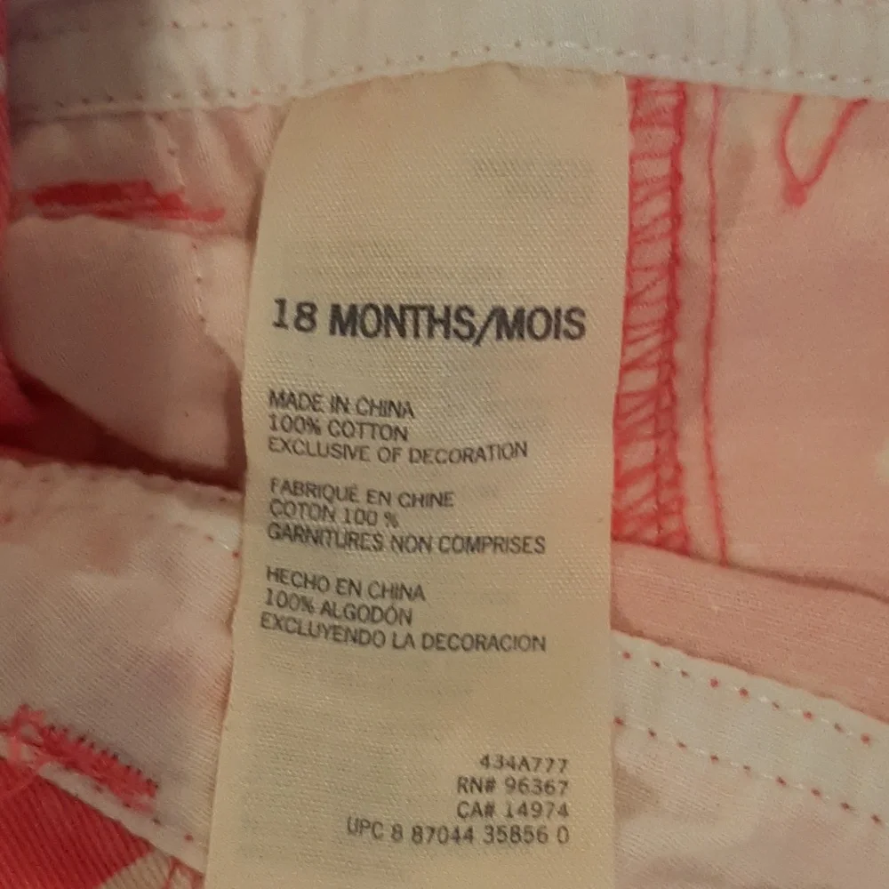 OshKosh B'gosh 18 Months Pink Overalls with White Hearts